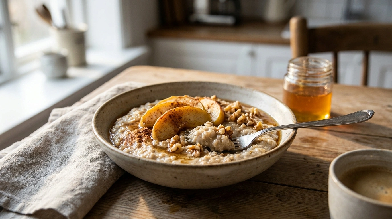 Havregrød med æble og kanel